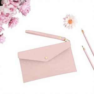 กระเป๋าใส่เงินหนัง Saffiano Epi 16 สี ขายดีที่สุด ขนาด A6 พร้อมสายคล้องมือ สำหรับจัดการงบประมาณ - Product Image 1