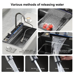 Évier de cuisine moderne en acier inoxydable 304 fait main de haute qualité, épaisseur personnalisée, évier à cuve unique, robinet à un trou, design multifonctionnel - Product Image 3