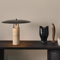 Lampe de table LED moderne nordique flexible pour bureau, salon, chambre, hôtel, éclairage de lecture, corps en marbre, abat-jour en métal