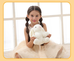 Peluche lapin mignon à longues oreilles, abricot, en coton PP, cadeau unisexe réconfortant, 31-50cm - Product Image 4