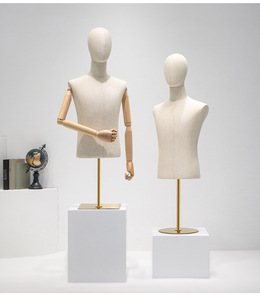 Maniquí Masculino de Espuma de Polietileno con Parte Superior del Cuerpo Recubierta de Tela, Maniquí de Exhibición de <span class=keywords><strong>Ropa</strong></span> Económico con Torso de Silicona - Product Image 2