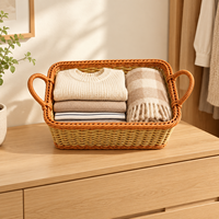Panier de rangement pour articles divers, sur mesure, OEM, durable, en PP, imitation rotin, disponible en plusieurs tailles, pour le bureau et le rangement d'objets de petite taille