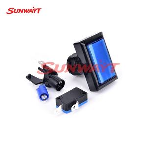 Bouton rectangulaire à bord droit 50*33mm 12V avec réinitialisation automatique et lumière pour accessoire de machine de jeu - Product Image 5