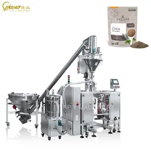 Chia Seed Powder Premade Pouch Packaging Machine Auger Filler Dosing Spice Powder Filling Sealing Doypack Machine