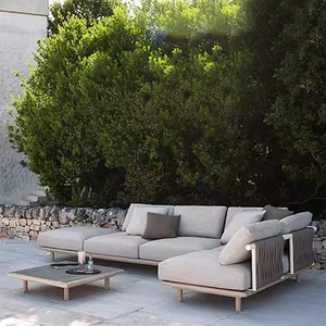 Ensemble <span class=keywords><strong>de</strong></span> mobilier <span class=keywords><strong>de</strong></span> <span class=keywords><strong>jardin</strong></span> moderne KMJ en rotin PE et aluminium avec tissu pour la maison, les hôtels, les balcons privés, les parcs, les salles à manger et les salons - Product Image 3