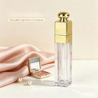 Tube de brillant à lèvres carré personnalisé en ABS peint par pulvérisation, emballage de 6 ml, flacon cosmétique vide, modèle 4015, transfrontalier