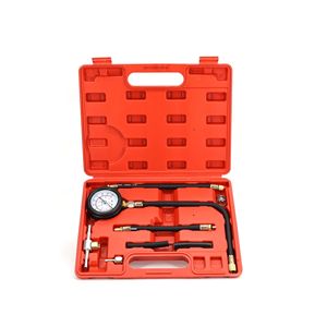 Fuel Pressure Gauge Set 9 Piece Analog Display For Automotive Maintenance Car <b>Diagnostic</b> <b>Tool</b> Kit Red Copper Material - Product Image 3
