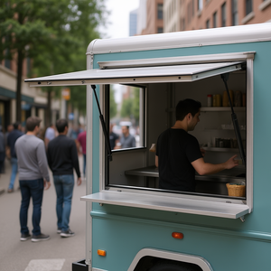 Ventana de aluminio para puestos de comida Db Wholesale de 36 x 24 pulgadas con puerta con toldo para uso en exteriores en camiones de comida - Product Image 2