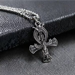 Collana con Ciondolo a Croce e Aquila, Stile Punk, Gioielli in Acciaio Inossidabile per Uomini e Bambini, Forma Fantasiosa, Vendita all'Ingrosso DMP 207 - Product Image 3