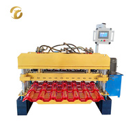 Machine de formage à froid de tuiles émaillées, fabrication chinoise directe, entièrement automatique, contrôle PLC, haute précision pour tôles de toiture.