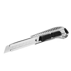 Cuchillo utilitario de aleación de aluminio resistente de 18mm con doble deslizador y mango TPR