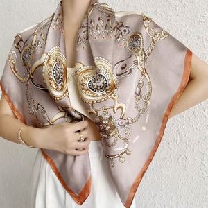 Pañuelos Cuadrados Grandes de Satén, Tipo Seda, para Cuello y Cabello, Estilo Vintage - Product Image 2