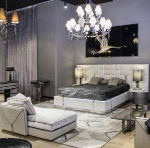 Cadre de lit rembourré moderne, taille double, avec finition en cuir et base en bois robuste, design durable - Product Image 2