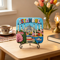 Maßgefertigte 3D-Harz-Plakette Desktop-Ornament Istanbul Stadt Türkei Reise-Souvenir Tischdekoration ODM OEM