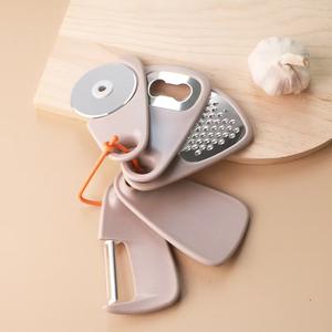 Ensemble de gadgets de cuisine 5 pièces, éplucheur de <span class=keywords><strong>julienne</strong></span> de légumes, broyeur d'ail et de gingembre, outils de cuisine empilables, accessoires - Product Image 3