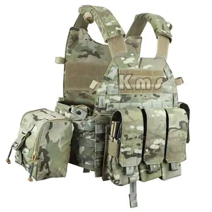 KMS Colete de segurança para transporte de placas táticas Chaleco Tatico Camo, equipamento de proteção personalizado de nylon 500D para uso ao ar livre