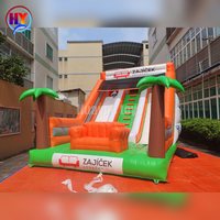 Vente Flash : Toboggan Aquatique Commercial Gonflable Personnalisé 7x4.7x4.85m Thème Palmier pour Piscine Extérieure Enfants et Adultes