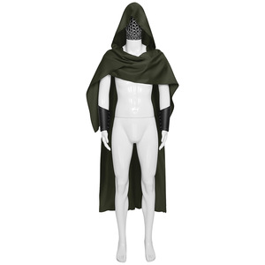 Conjunto de Disfraz Medieval de Asesino para Hombre de Halloween: Capa con Capucha Estilo Renacentista <span class=keywords><strong>y</strong></span> Accesorios de Traje de Vaquero Vintage - Product Image 4