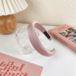 Bandeau uni large rose pâle pêche abricot fard à joues pour les fêtes de première <span class=keywords><strong>communion</strong></span> de baptême de mariage - Product Image 2