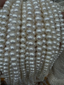 Perlas Cultivadas de Agua Dulce Naturales Blancas de 6mm 8mm 10mm 12mm, Cuentas Redondas de Perlas de Agua Dulce para Fabricación de Joyería - Product Image 5