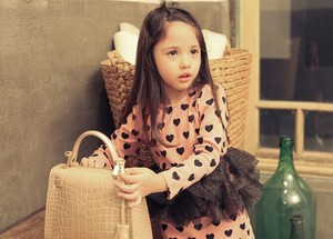 Wholesale Children Clothing <b>Sweet</b> Long Sleeve <b>Heart</b> Printed Prince Dress With Mesh for Kids Little Girls From China Manufacturer - Product Image 3