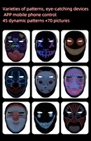 Masque LED transformant le visage avec masque LED programmable contrôlé par l'application Masque lumineux numérique pour costume Cosplay