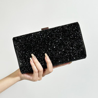 Bolso de Noche con Pedrería, Estilo Europeo, Pequeño, Cuadrado, Tipo Clutch, para Mujer