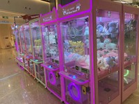 Machines de jeu de grue personnalisables avec choix de couleurs, effets lumineux LED et designs thématiques pour les zones de divertissement familial