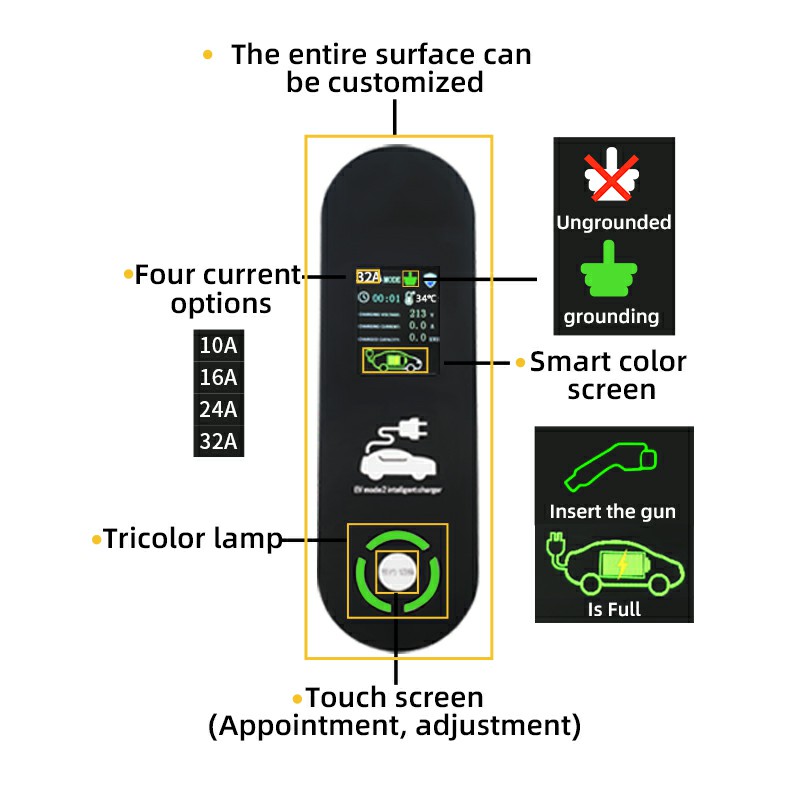 Модель Evse 32a 7kw Портативное зарядное устройство для электромобилей Gbt Electric Car Charger Station Chinese Gb/t