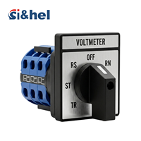 Si&hel LW28-20/3V 20A Voltmeter Panel Sudut Kanan Saklar Cam Pengalih 2-Seksi 660V Instrumen Pengukuran Tegangan 3-Fasa
