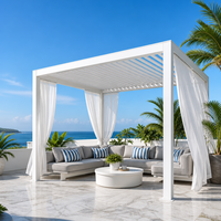 Pergola à lames en aluminium pour villa, cour, bord de piscine, jardin, terrasse, toit rétractable motorisé, imperméable, résistant à la pluie, bioclimatique