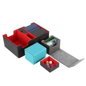 Boîte de rangement pour cartes de jeu en cuir PU personnalisable avec logo, haute qualité, à rabat, pour collection de cartes de visite, boîte de rangement pour cartes TCG – Vente chaude FX - Product Image 1