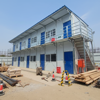 Casa Contenedor Móvil de 2 Pisos, Dormitorios Modulares, Estructura de Acero Prefabricada, Edificio de Oficinas para Campamentos