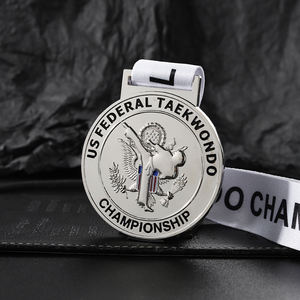 Medallas <span class=keywords><strong>de</strong></span> Metal <span class=keywords><strong>de</strong></span> Taekwondo y Karate con Logotipo <span class=keywords><strong>de</strong></span> Águila Grabado, Medallas Personalizadas con Cinta para Competiciones <span class=keywords><strong>de</strong></span> Artes Marciales - Product Image 6
