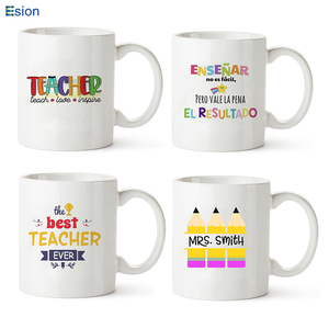 Tazas de café de cerámica blanca personalizadas, regalo de día y vacaciones para <span class=keywords><strong>maestro</strong></span>, con calcomanías de logotipo, 11oz - Product Image 1