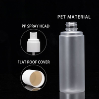 Flacon pulvérisateur rond en PET dépoli de 100 ml, très vendu, avec bouchon pompe à brume sérigraphié pour toner cosmétique pour animaux de compagnie