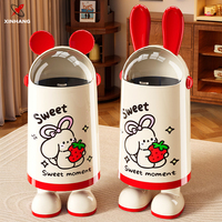 Poubelle à double compartiment en plastique Xinhang, grande capacité, design créatif, pour la maison, poubelle à déchets en plastique mignonne