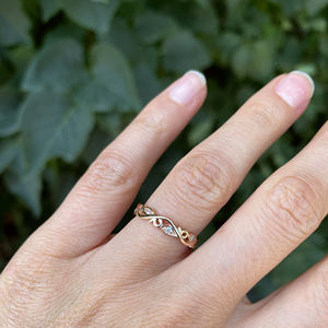 MaiYi 男女ペア結婚指輪セット 14K ソリッドゴールド結婚指輪 カップルセット モアサナイトカップルリング - Product Image 6