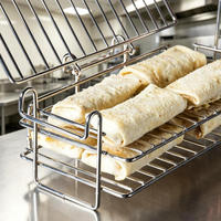 Panier de friture rectangulaire professionnel en fer nickelé robuste pour Chimichanga, Burrito, Corn Dog