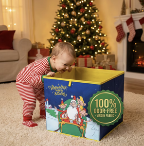 Boîte de rangement en tissu personnalisée pour Noël avec couvercle, design unique <span class=keywords><strong>à</strong></span> 4 côtés, <span class=keywords><strong>coffre</strong></span> <span class=keywords><strong>à</strong></span> jouets pliable, panneau renforcé de 2,0 mm - Product Image 1