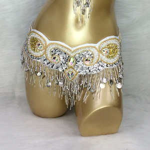 Conception chaude à la main perlée <span class=keywords><strong>Costume</strong></span> de danse du ventre porter soutien-gorge + ceinture 3 pièces/ensemble dames Costumes de danse du ventre femmes vêtements de danse - Product Image 5