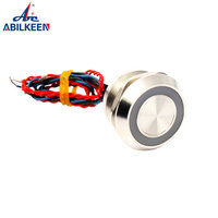Bague de verrouillage à tête de caméléon, 8 pièces, interrupteur piézo, en acier inoxydable, IP68, 19mm, PS19B-PANOZ-E-S, A1