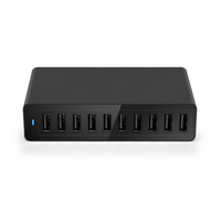 Chargeur USB rapide de bureau familial 60W 10 ports, alimentation murale multi-ports USB intelligents pour iPhone/iPad/Galaxy S23