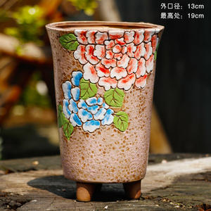 Pots de fleurs succulentes modernes <span class=keywords><strong>en</strong></span> <span class=keywords><strong>terre</strong></span> brute, taille Large, peint à la main, pour décoration d'extérieur, pièces - Product Image 6