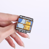 Pins en émail, broches et badges de revers sur le thème du club de fans de chats orange, de chats de surveillance de quartier et de chats de dessin animé mignons, bijoux cadeaux pour enfants et amis