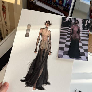 Abito da donna estivo elegante e alla moda in cotone leggero, con stampa floreale all-over personalizzata, maniche a sbuffo e taglio a bolle - Product Image 6