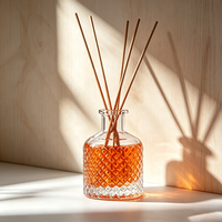 Bouteilles diffuseurs de parfum en verre transparent taillé en diamant avec bâtonnets, 100 ml et 130 ml, prix de gros, bouteilles diffuseurs de luxe