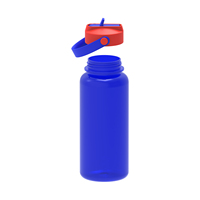 Bouteille d'eau de sport en plastique sans BPA avec poignée, bouteille d'eau réutilisable étanche pour les voyages en plein air Gym Fitness