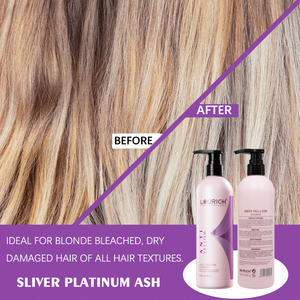 Shampooing Anti-Jaunissement LOURICH 500ml pour <span class=keywords><strong>Cheveux</strong></span> Blonds et Décolorés, Crème Tonifiante Violette pour Soin de la Couleur Capillaire - Product Image 4