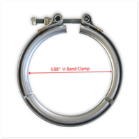 Collier de serrage en V en acier inoxydable 304 haute résistance Jinwo, référence OE 900013, pour tuyau d'échappement de type V, compatible avec les produits Kenworth Emissions
